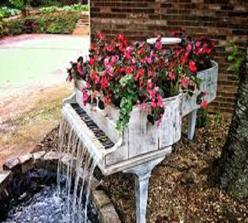 pot bunga piano bekas