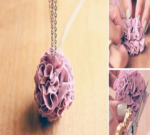 Cara Membuat Kalung Bunga dari Kain Perca