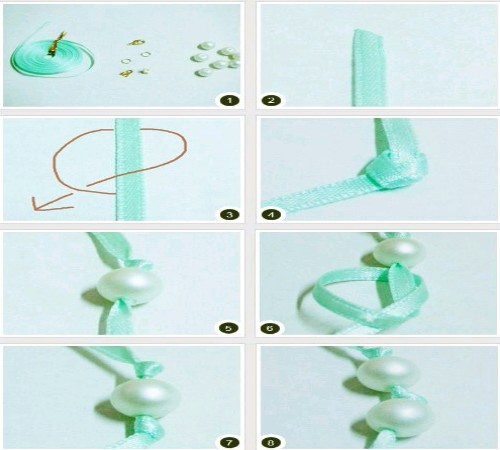 Cara Praktis Buat Gelang Pita dan Manik-Manik atau Ribbon Bead Bracelet 2