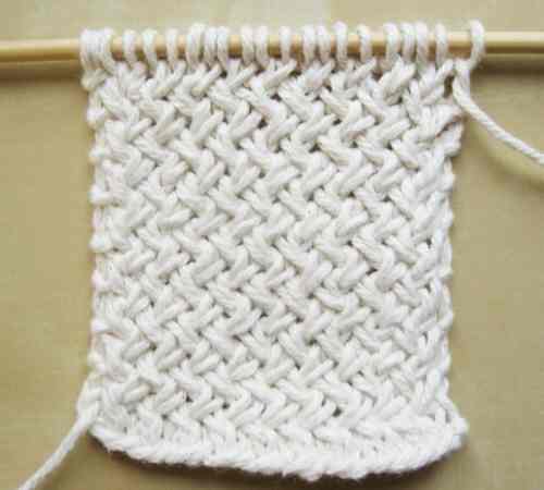 Contoh Motif Rajutan Diagonal Basketweave Stitch